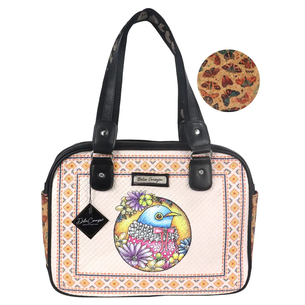 NINNA CORCHO SINTETICO TINTAS PALOMA BEIGE/NEGRO