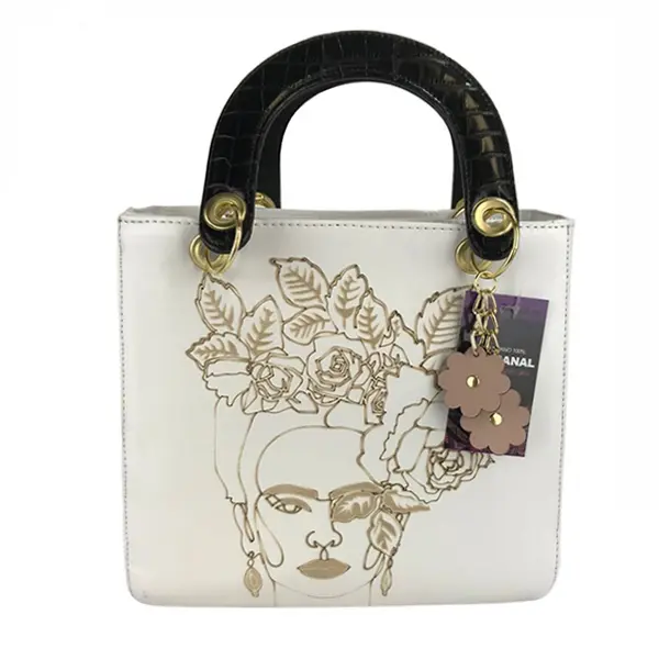 ISA SINTETICO GRABADO LASER FRIDA BLANCO