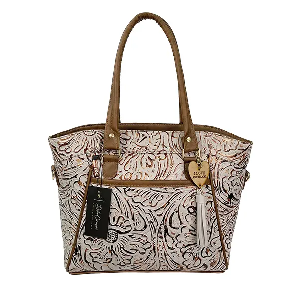 IRAZU PIEL FLORES MUÑEQUEADO BEIGE/ORO