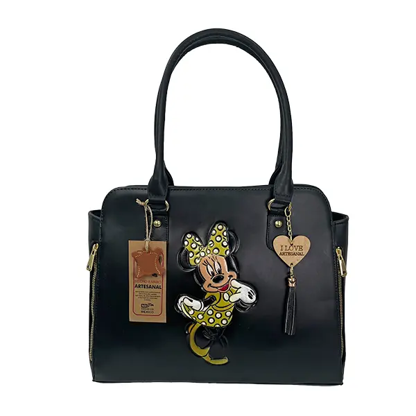 BOLSO VAQUETA ARTESANAL LORENA RTN BICOLOR NEGRO 31