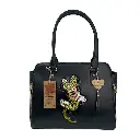 BOLSO VAQUETA ARTESANAL LORENA RTN BICOLOR NEGRO 31