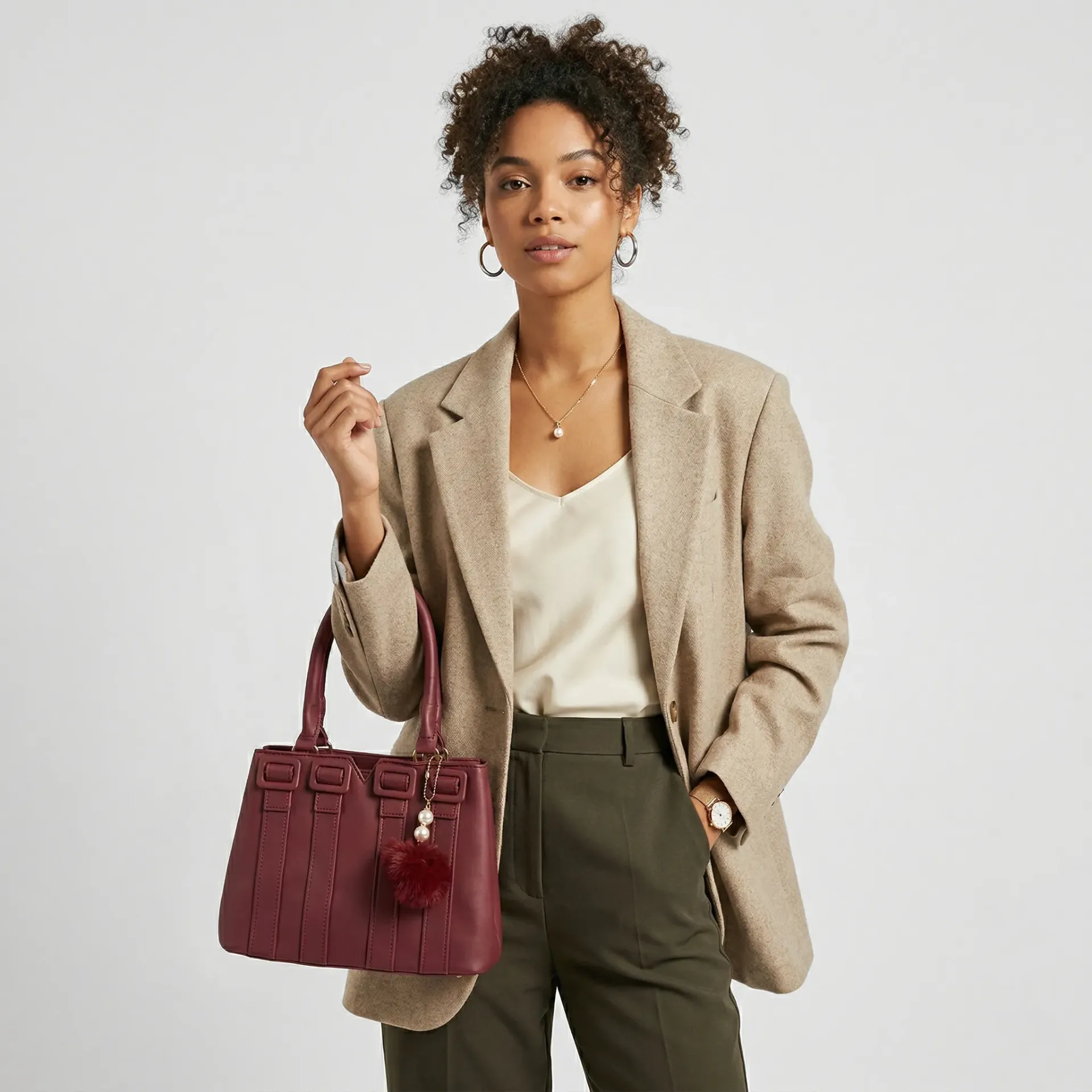 [B01HF10309VIN] IMPORTACION BOLSO SINTETICO HF10309 VINO