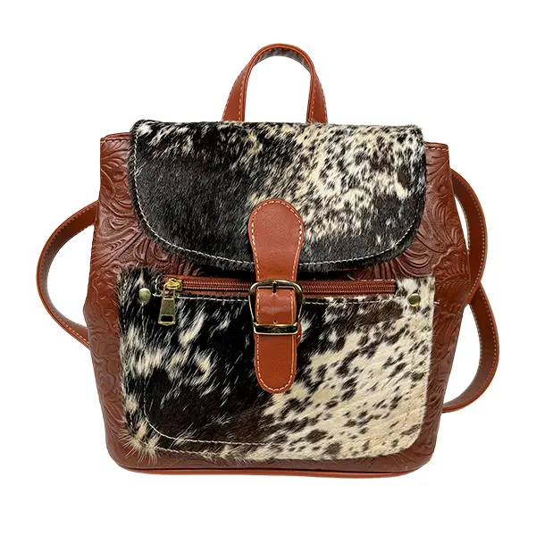 MOCHILA SAMY PIEL PELO CAFE CLARO