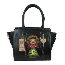 BOLSO VAQUETA ARTESANAL FERNANDA LELE BICOLOR NEGRO U