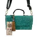 DELIA #1 PIEL FLORES VERDE JADE