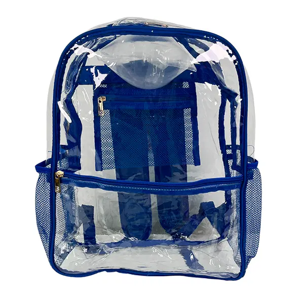 IMPORTACION MOCHILA TRANSPARENTE 1186-16 AZUL REY