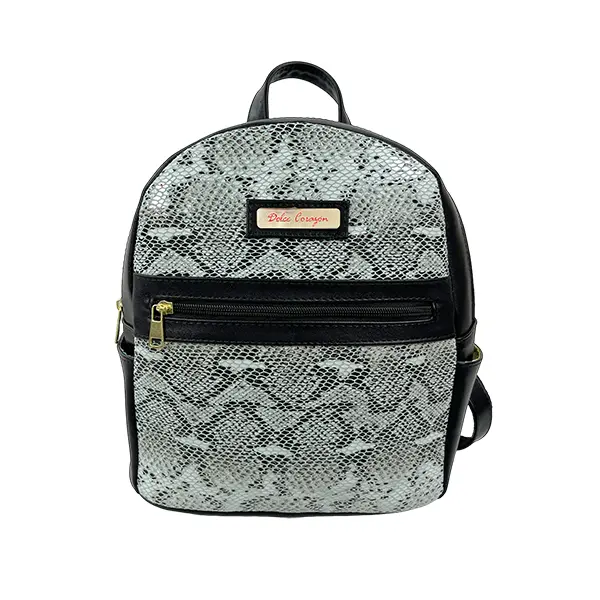 MOCHILA BETSY SINTETICO VIBORA BLANCO/NEGRO