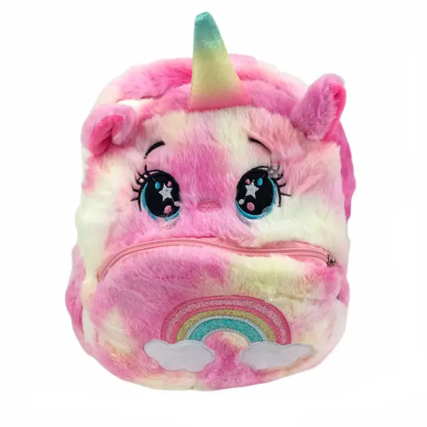IMPORTACION MOCHILA PELUCHE UNICORNIO ROSA C