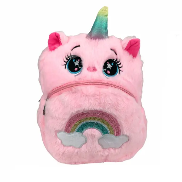 IMPORTACION MOCHILA PELUCHE UNICORNIO ROSA