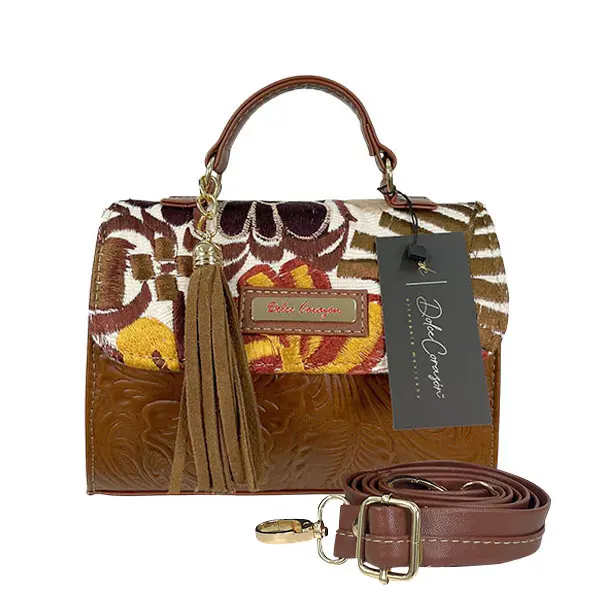 DELIA #2 PIEL/BORDADO FLORES SHEDRON/BEIGE