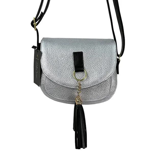 [MAR02LOPLPLNE2] MARICONERA LOHE PIEL (PLATA/NEGRO 2)