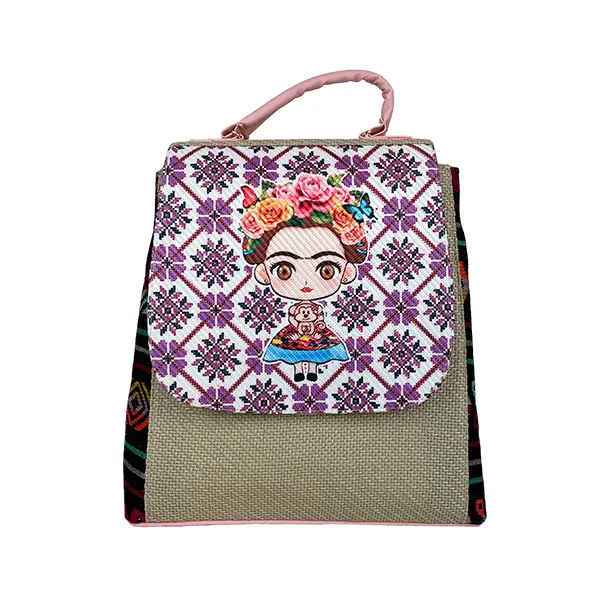 [M10YUESFRIA] MOCHILA YUTE LELE   (ESTAMPADO FRIDA A)