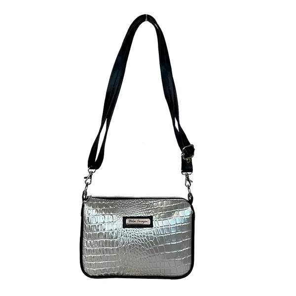 [B02MAPIEXPCNE] MARICONERA MAKENA PIEL (EXCLUSIVO PLATA CLARO/NEGRO)