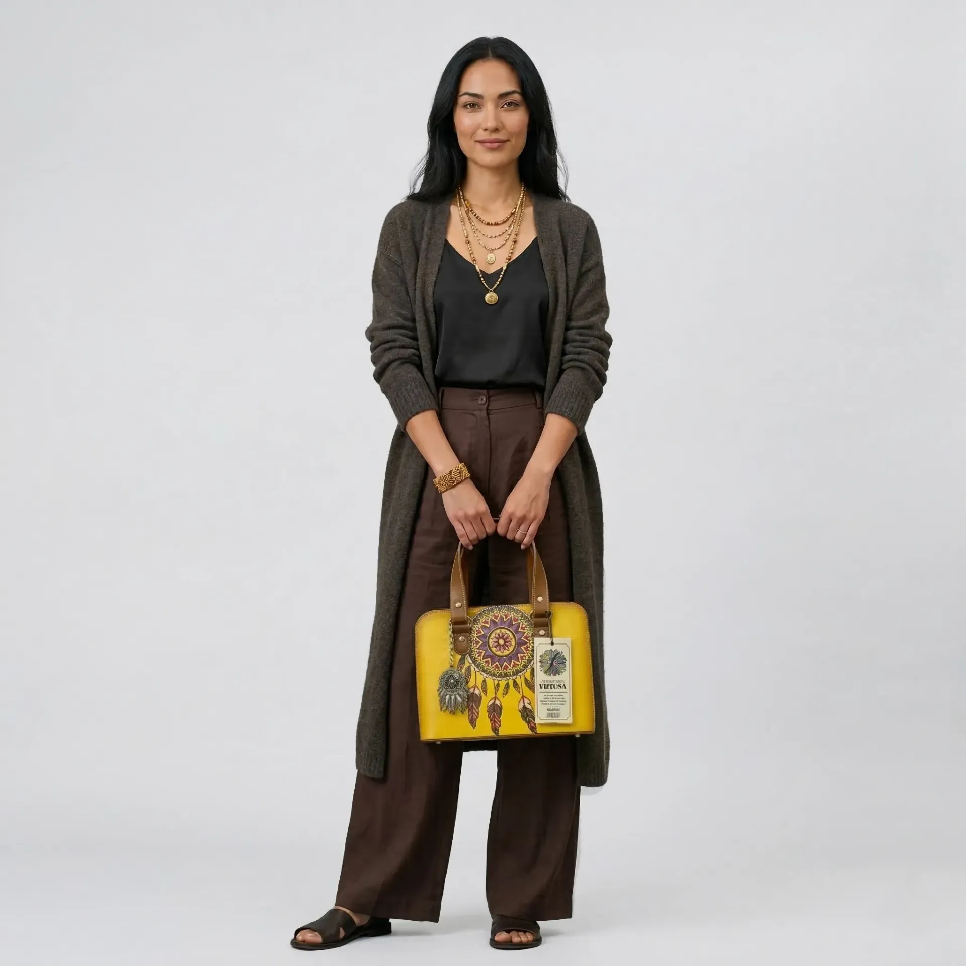 [B02FRPGAAM] FRIDA PIEL ESTAMPADO (GIRASOL ATRAPASUEÑO AMARILLO/MIEL)