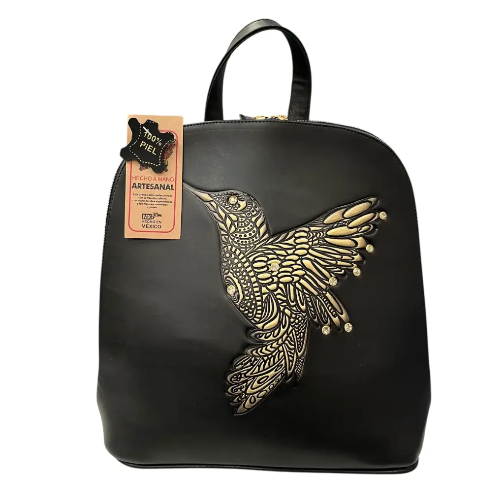 BACKPACK MAYA VAQUETA ORO NEGRO