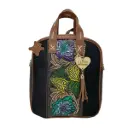 MORRAL PIEL VAQUETA FLOR PELO SHEDRON/CAFÉ 