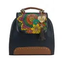 BACKPAK PIEL VAQUETA MANDALA NEGRO/SHEDRON 