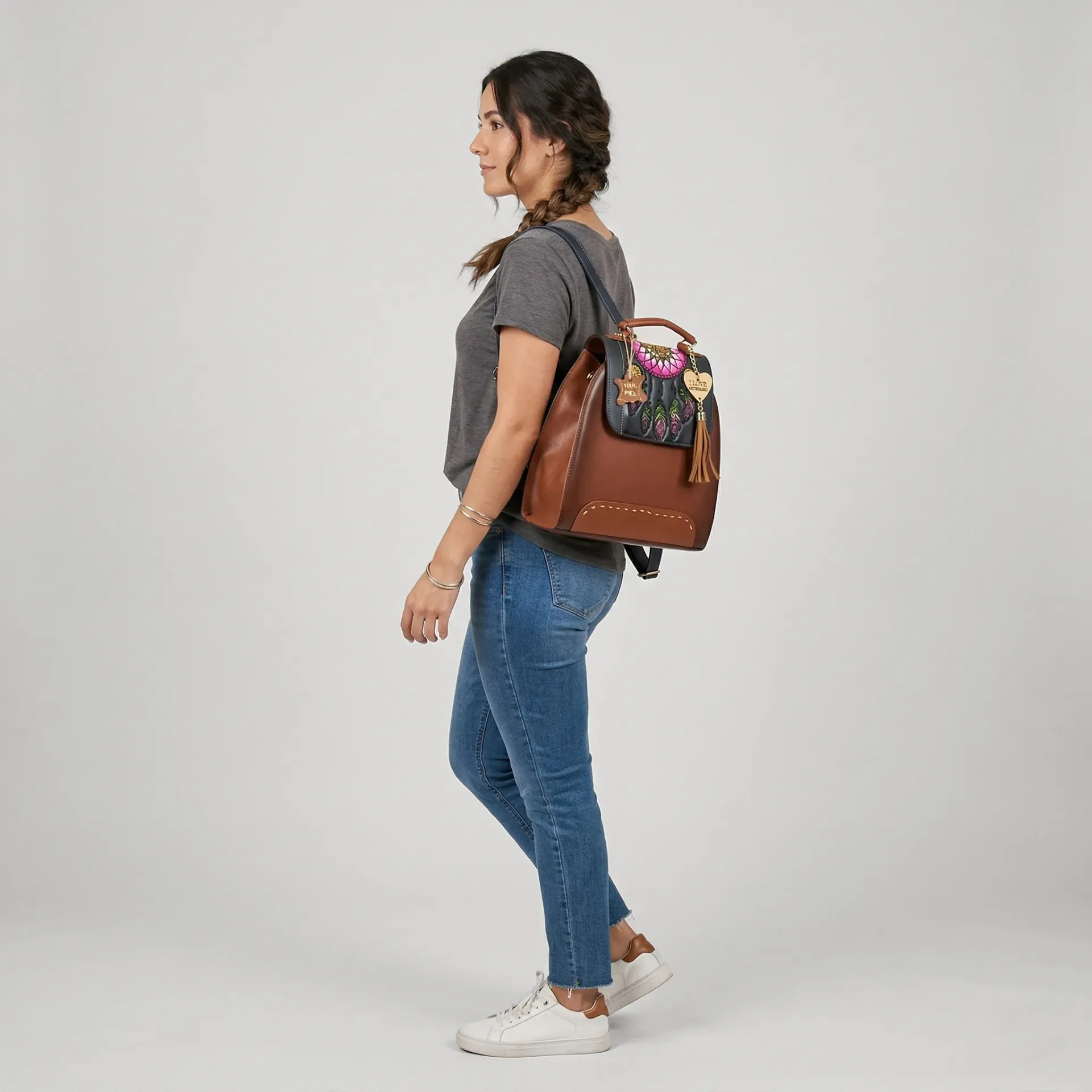 [B5BKVATSN] BACKPAK VAQUETA (ATRAPASUEÑO SHEDRON/NEGRO)
