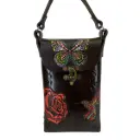 [P1VCRMCF] PORTACEL PIEL VAQUETA (ROSA MARIPOSA CAFÉ)