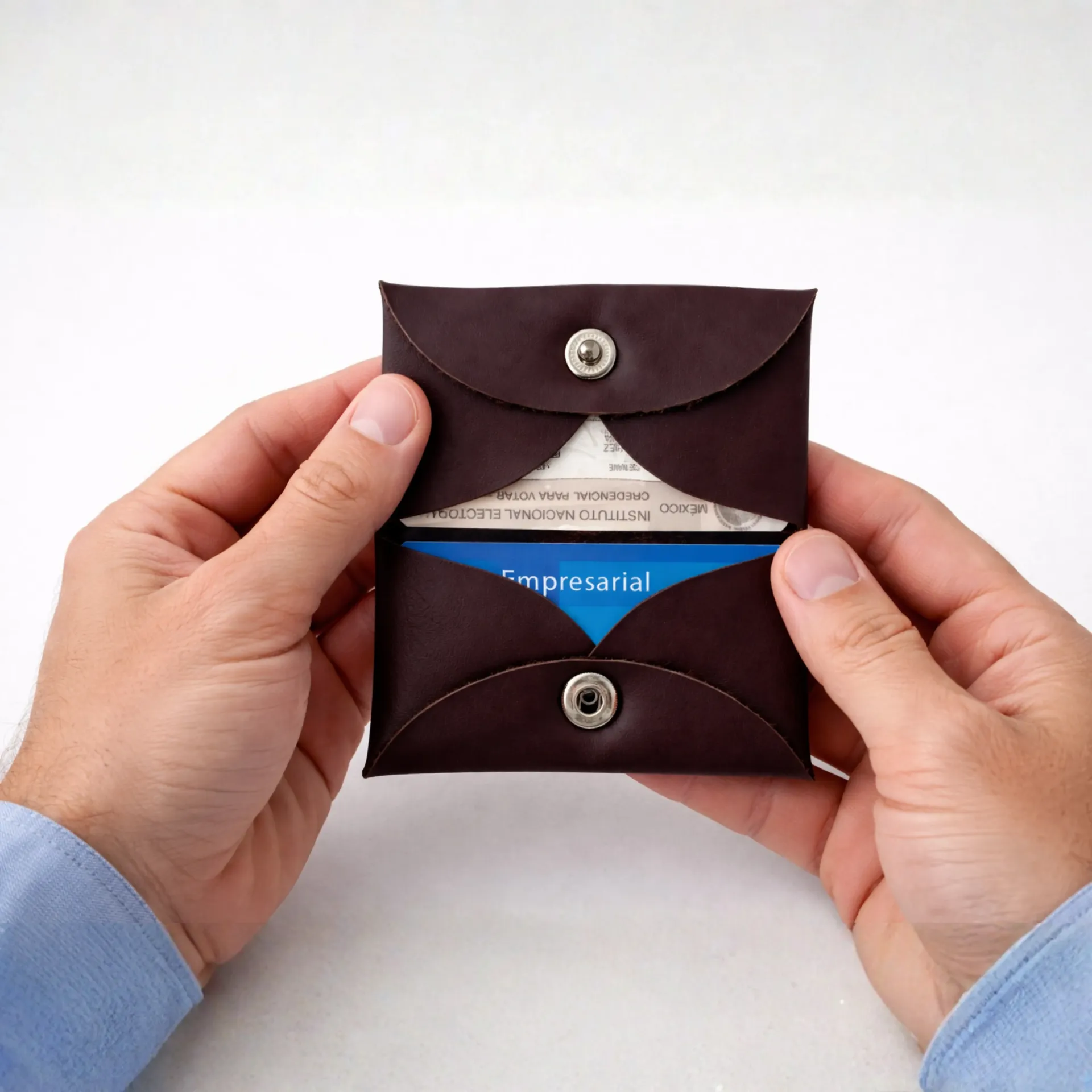 [T2TARVIN] TARJETERO DOBLE PIEL (VINO)