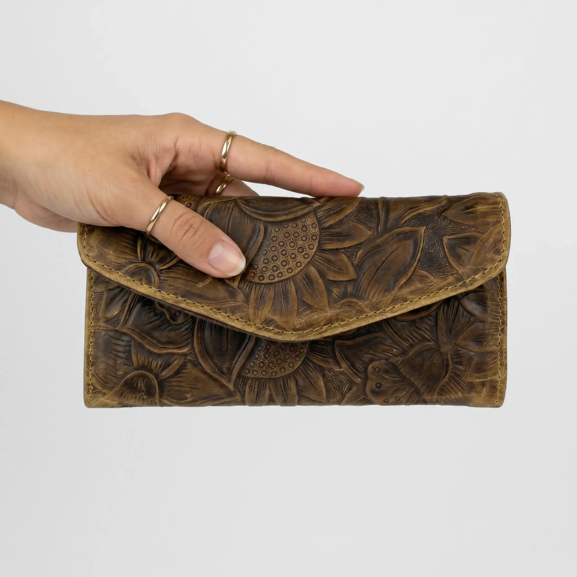 [C0ERKGGCAM] CARTERA ERIKA PIEL (GIRASOL GRASO CAMEL)