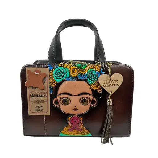 [B01VAAFRFNC] BOLSO VAQUETA FRIDA FRIDA NEGRO/CAFE