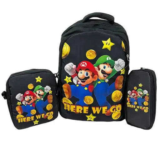 [B01B89NEGMAR] IMPORTACION MOCHILA 3 COMBO B89 NEGRO MARIO