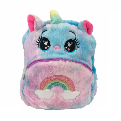 [M01IMPEUNMUL] IMPORTACION MOCHILA PELUCHE UNICORNIO MULTICOLOR